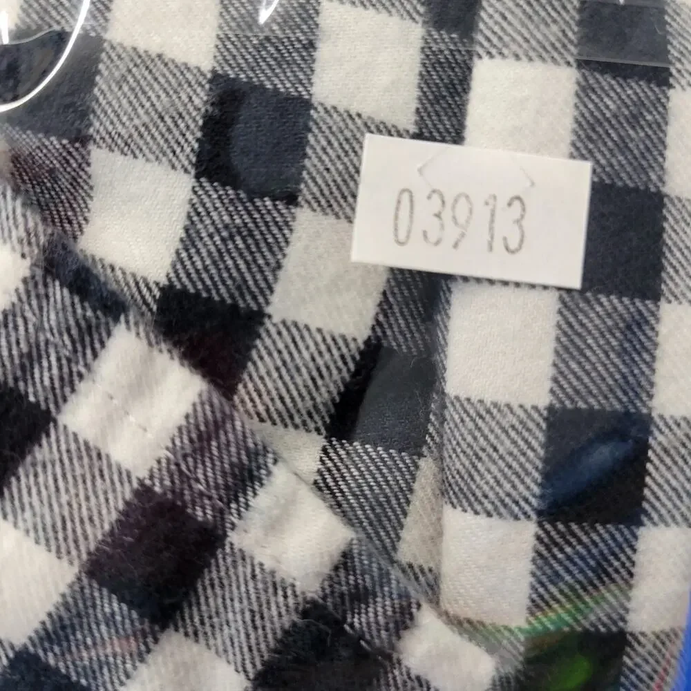Vineyard Vines Gingham Top Womens 14 Black White 1/2 Button Flannel Tunic